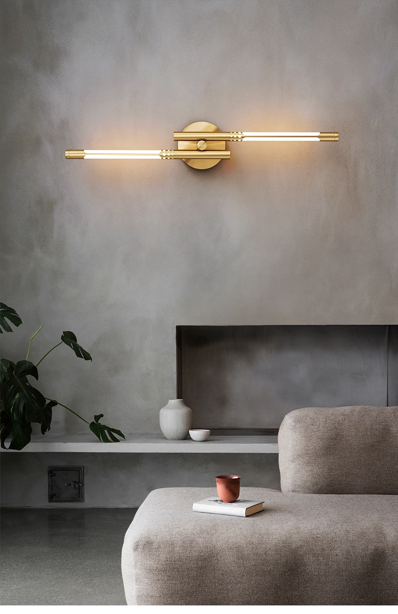 Modern Copper Design LED Wall Lamp For Living Room Bedroom Bedside Corridor Aisle Sconce Light Gold Indoor Decoration Fixture wall sconces for living room