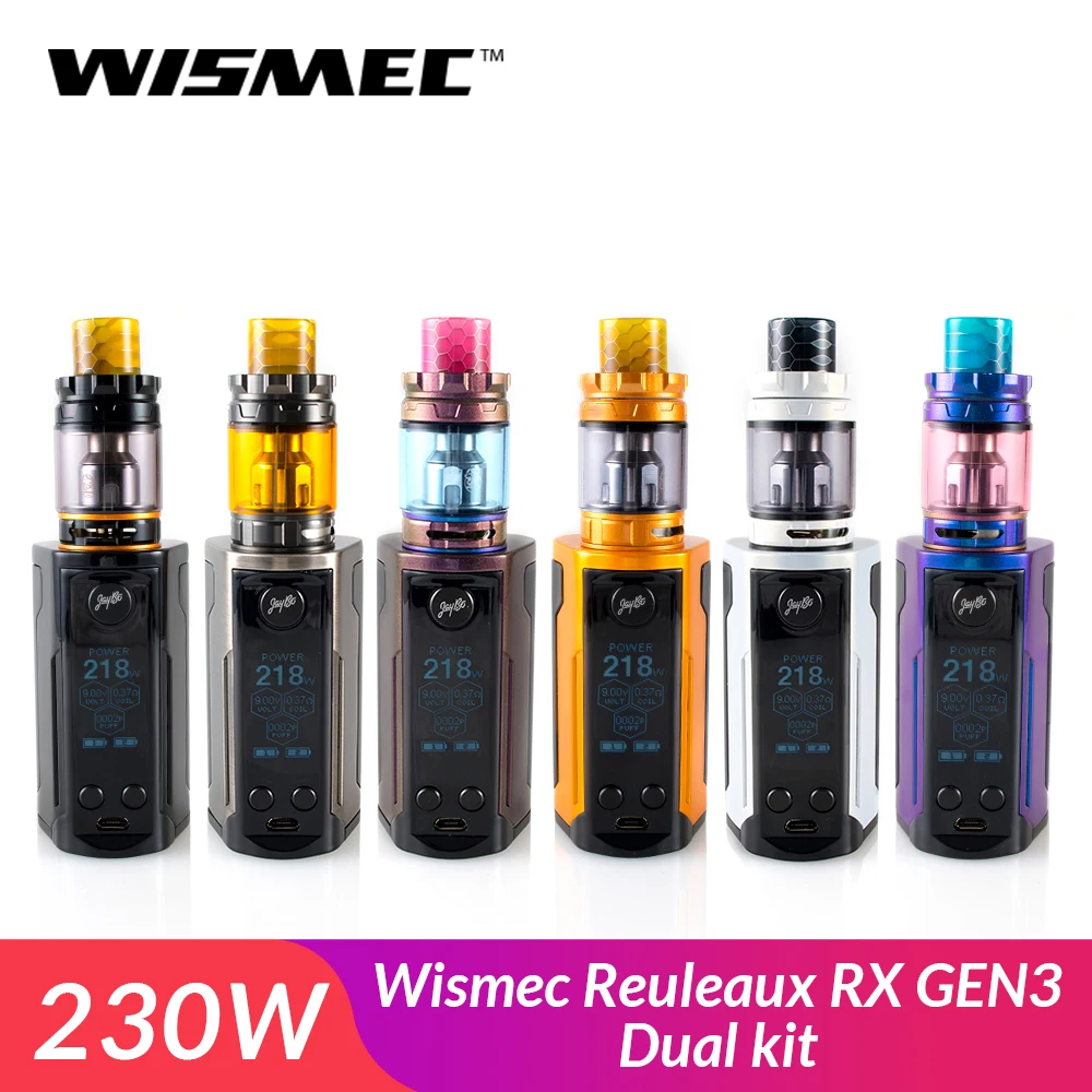 Оригинальный Wismec Reuleaux RX GEN3 двойной набор 230 Вт с Gnome King Tank 5 8 мл/2 мл VW/TC Ni/TC Ti/TC SS/TCR