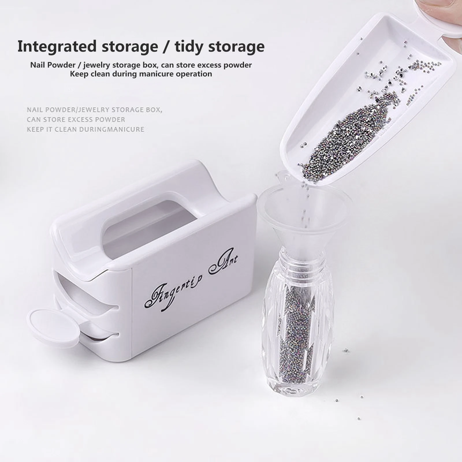Двухслойный контейнер для маникюрного инструмента хранения пудры