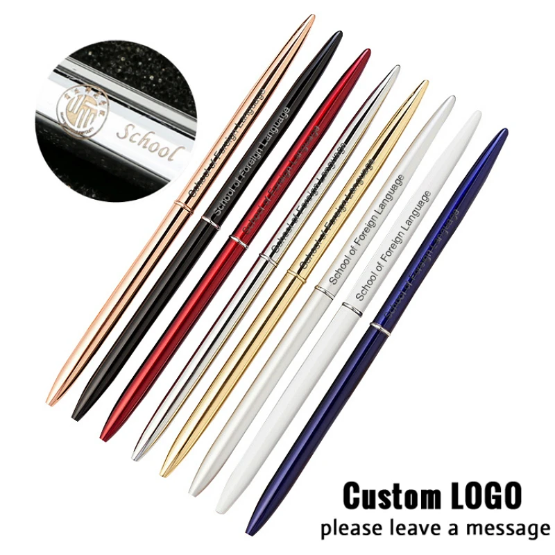 10 шт. тонкая вращающаяся металлическая шариковая ручка рекламный подарок для