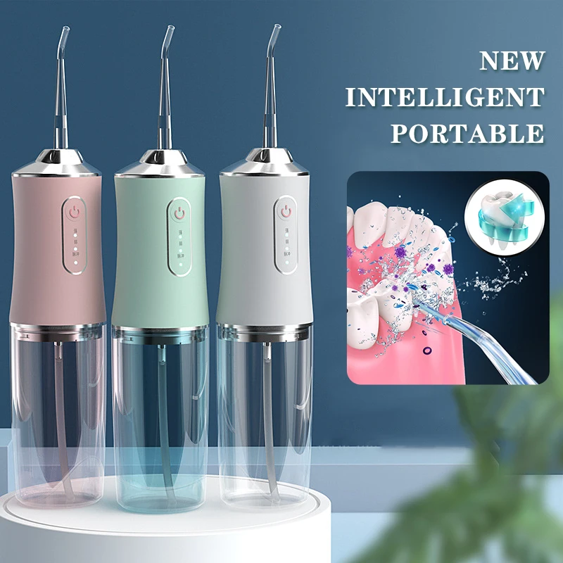 

Oral Irrigator USB Rechargeable Water Flosser Portable Dental Water Jet 220ML Water Tank Waterproof Teeth Cleaner