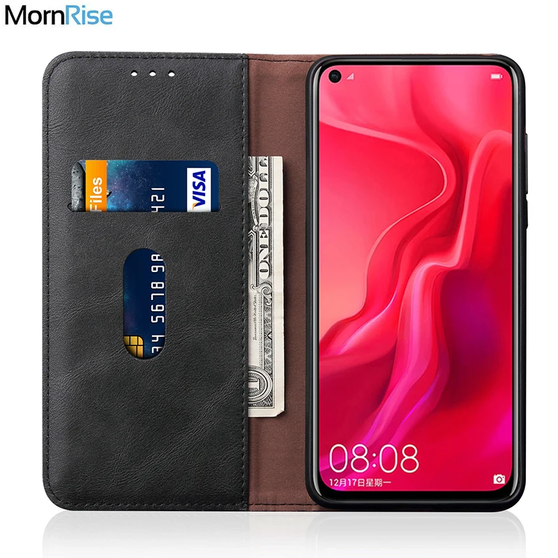 Роскошный тонкий кожаный флип чехол в стиле ретро для Huawei Nova 4 кошелек с