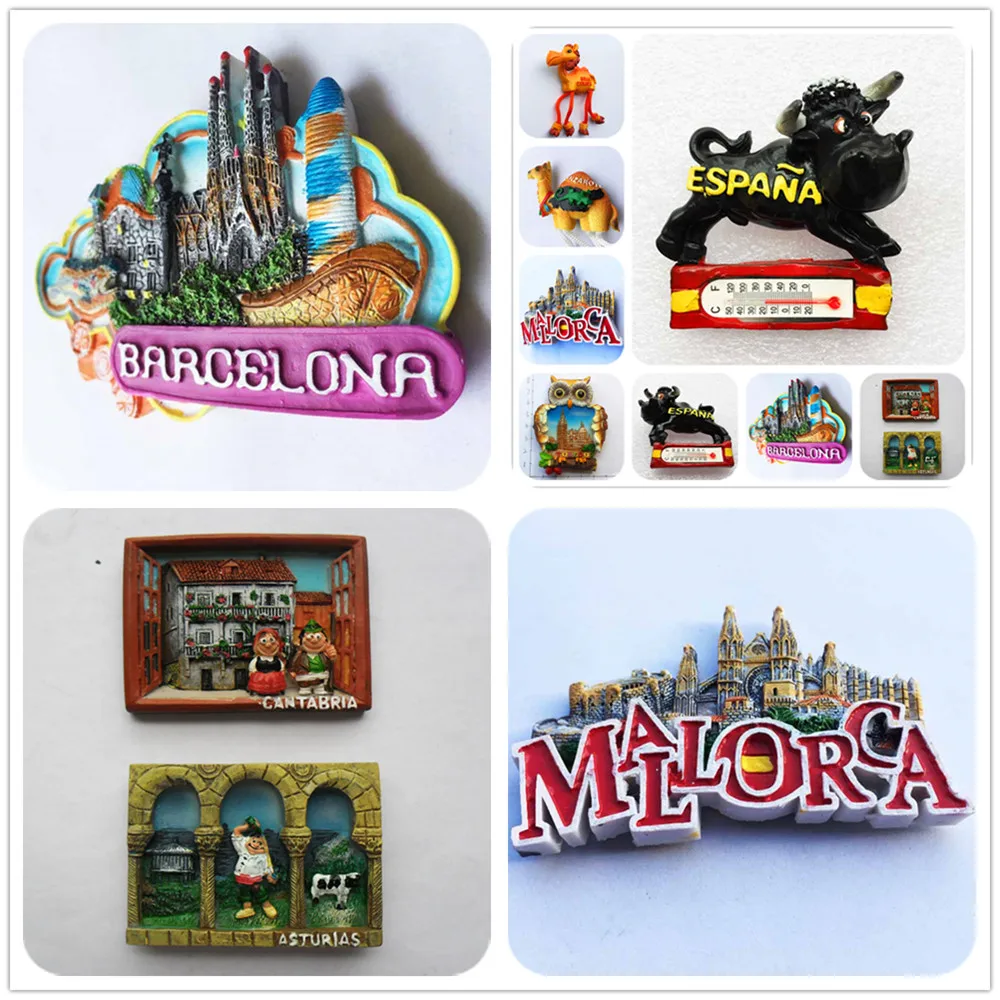 

Europe and America Spain scenery Fridge Magnets Tourism Souvenir Refrigerator Magnetic Sticker Collection Handicraft Gift