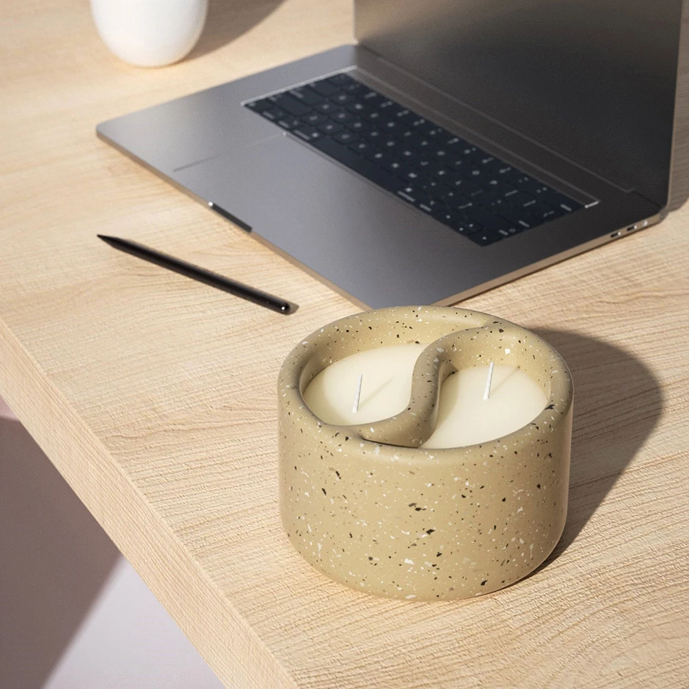 Molde de tarro de vela de hormig&oacute;n Yin Yang, recipiente de vela de cemento de silicona, molde para vela de decoraci&oacute;n del hogar hecho a mano-3