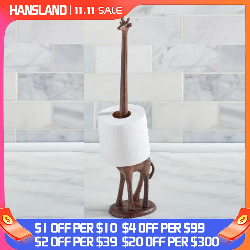 

Resin Animal Statue Craft Toilet Paper Holder Table Living Room Office Restaurant Hanging Paper Elephant/Cat Figurine Home Decor