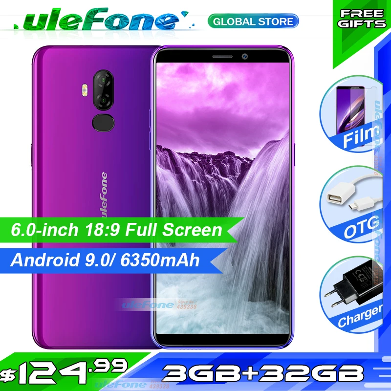 Чехол-накладка Ulefone P6000 плюс 6 0 дюйма HD 18:9 + смартфон 6350 мА/ч MT6739 Ouad четыре ядра 3 Гб
