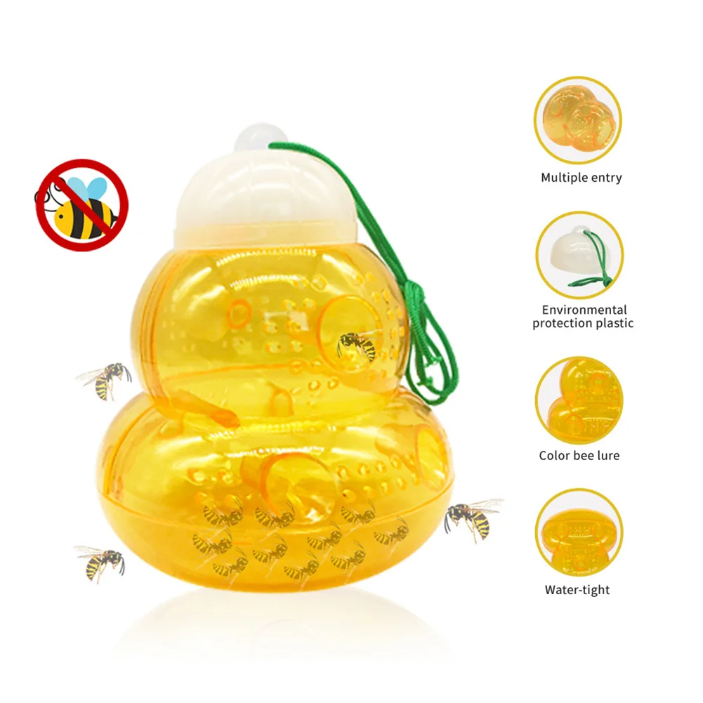 

Jackets Wasp Repellent Hornet Trap Bee Catcher Beehive Trap Gourd-type Yellow for Household Garden Fly Bees Accessory