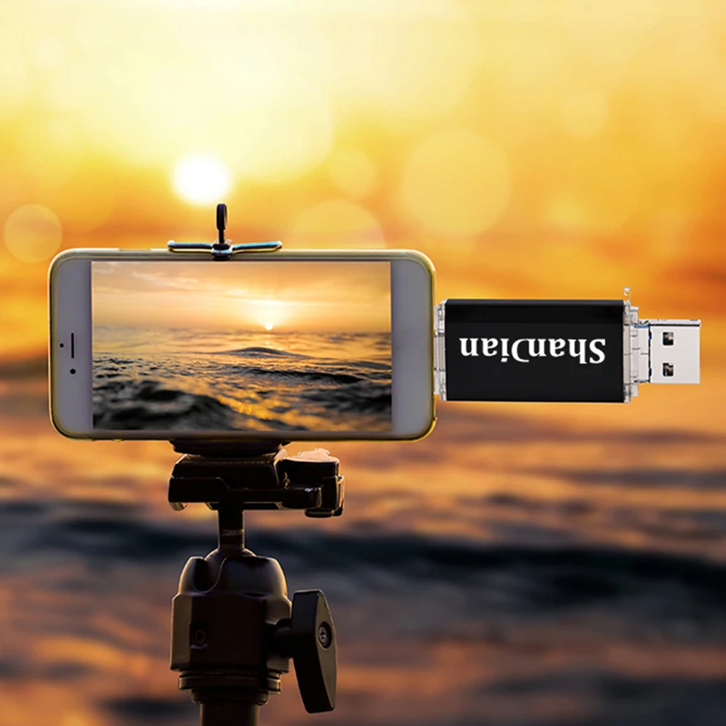 USB флеш накопитель SHANDIAN OTG 3 в 1 128 Type C и Micro гб 64 32 16 8 4 гб|USB флэш-накопители| |