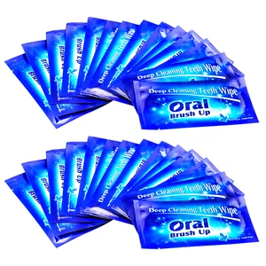 Imported 50pcs Finger Deep Cleaning Teeth Wipe Dental Whitening Brush Up Wipes Tooth Wipes Oral Hygiene Remov