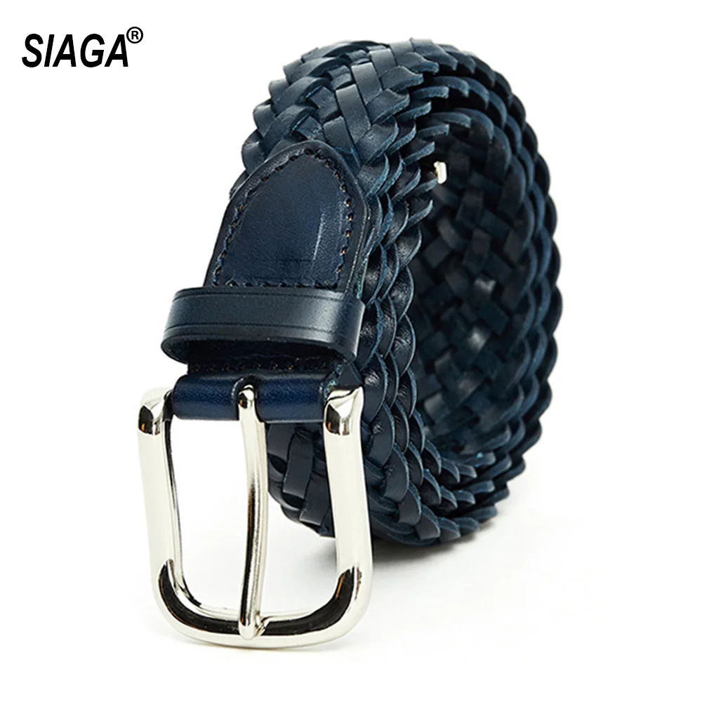 2022 New Arrival Unique Design Knitted Cow Genuine Leather Belts for Women Retro Fashion Female Accessories Jean FCO034