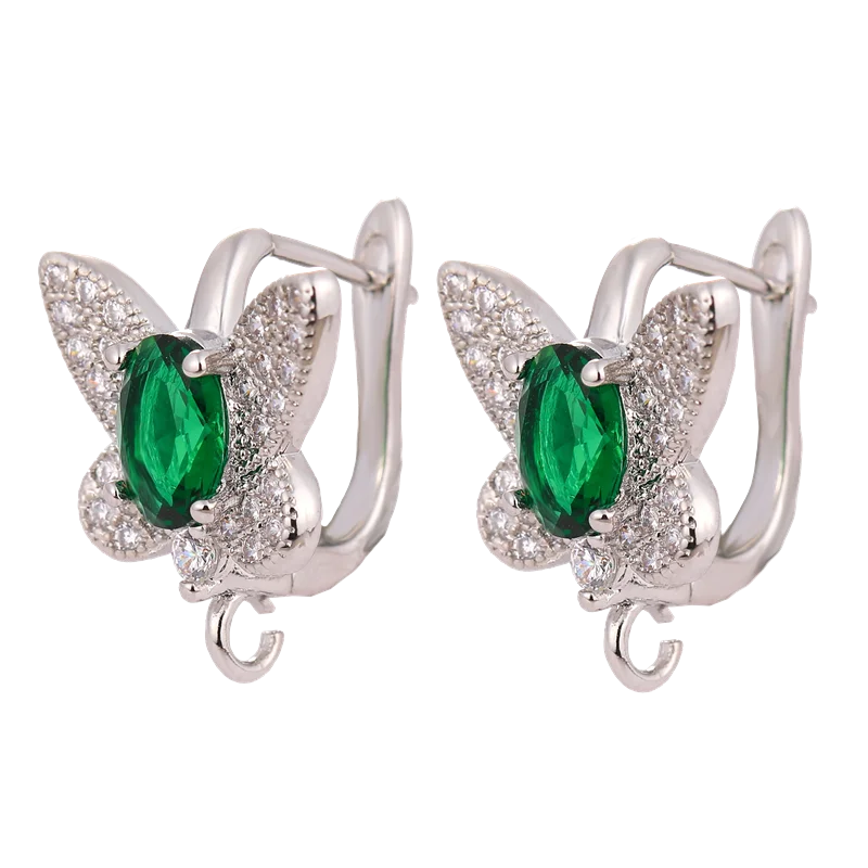 

Juya DIY Gold/Silver Plated Earwire Fixtures Supplies Butterfly Earrings Hook Accessories For Handmade Women's Earrings Making