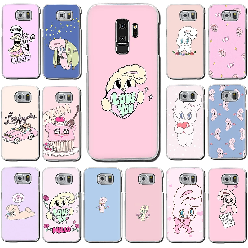 Жесткий чехол для телефона chuu esther kim rabbit розовый корейский Samsung S7 Edge S8 S9 S10 Plus S10e Note 8