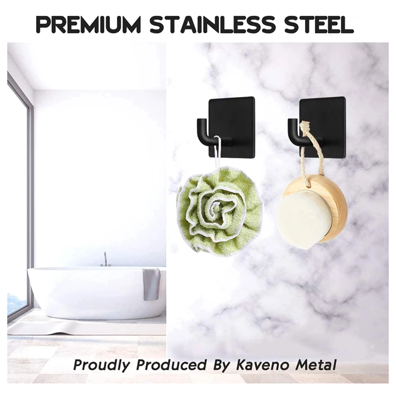 

Stainless Steel Waterproof Heavy Duty Wall Hooks for Hanging Coat, Hat, Towel Robe Hook Rack Wall Mount