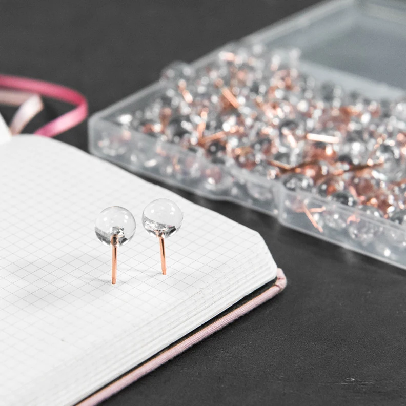 100pcs/Box Office &amp School Supplies Drawing Thumb Tacks Decorative Stationery Push Pins for the World Map Cork Board | Канцтовары для