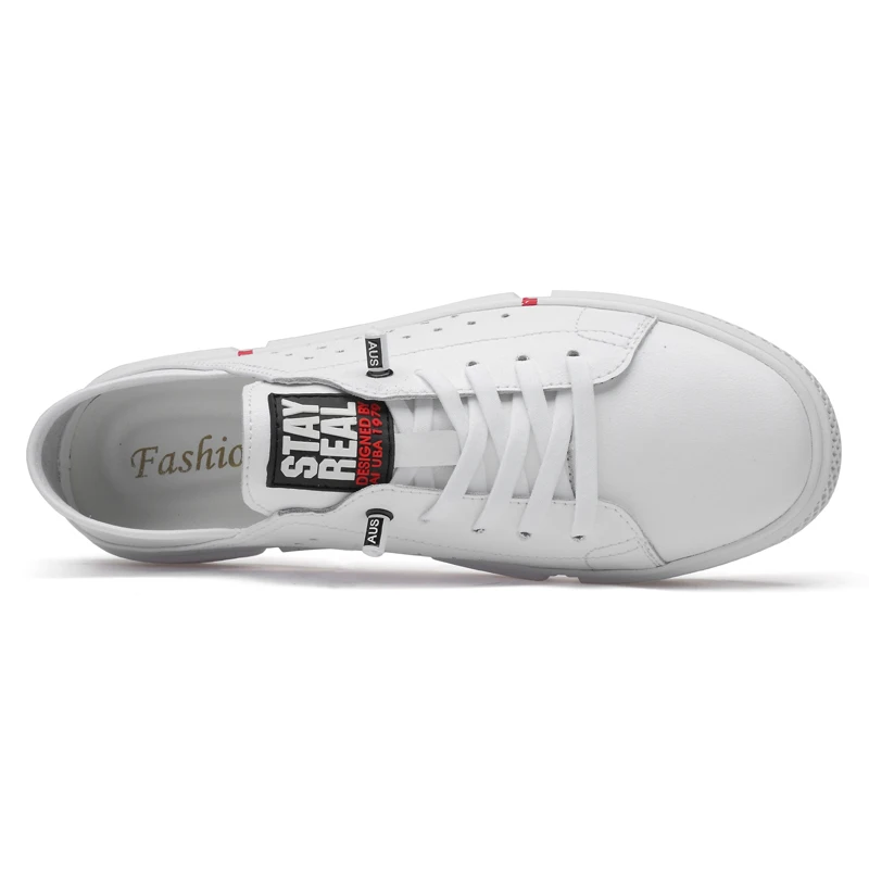 Кроссовки мужские из натуральной кожи легкие дышащие удобная Уличная обувь на