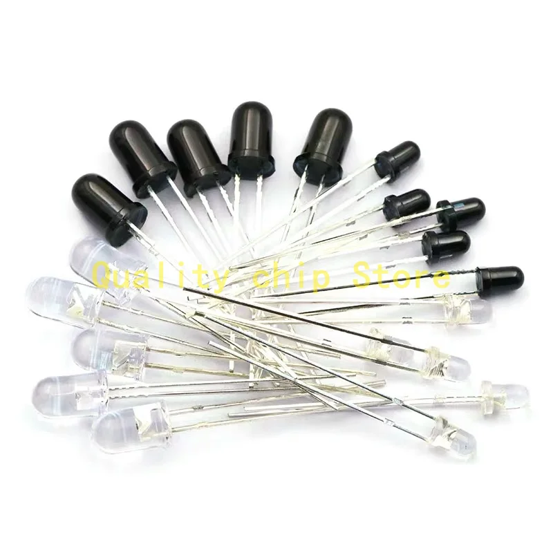 

10Pairs F3 3mm F5 5mm 940nm LEDs Infrared Emitter and IR Transmitter Receiver Diode Diodes 301A Infrared to tube For Arduino