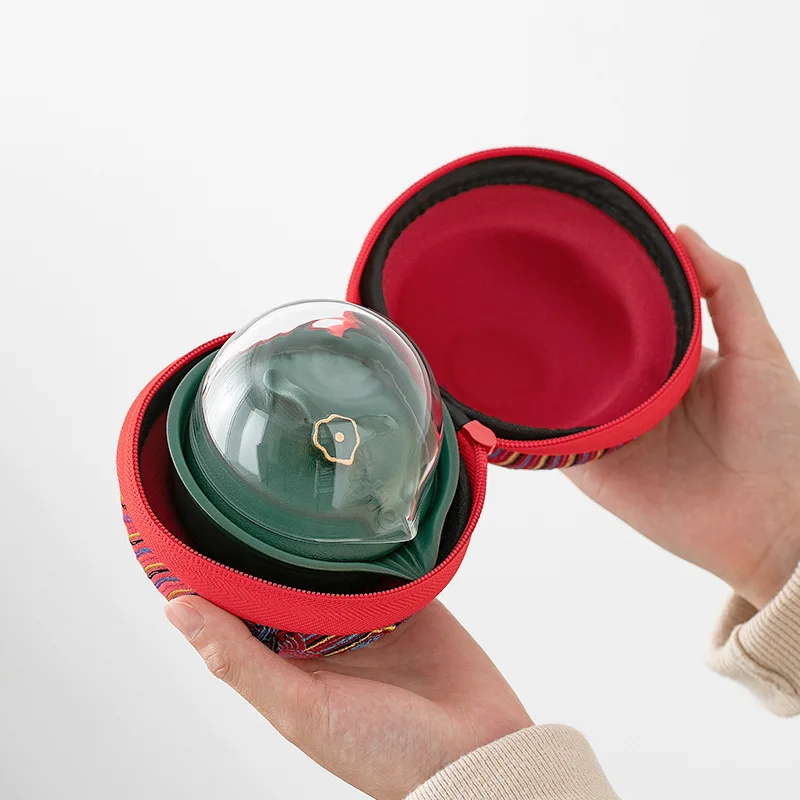 Винтажный китайский дизайнерский чайный портативный чайник с тремя чашками