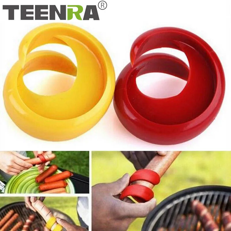 TEENRA 2 шт. барбекю хот-дог ломтик пластиковый нож колбасный вращающийся резак
