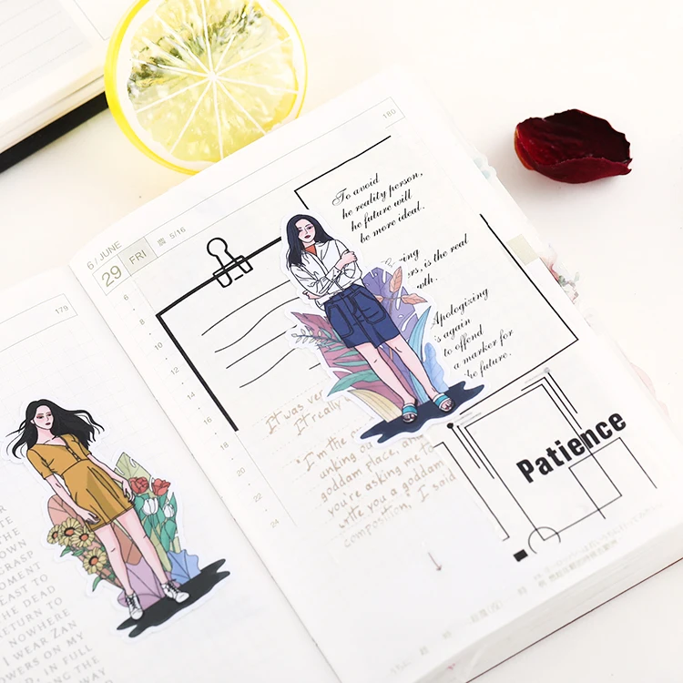 Современные стикеры для девушек 24 шт. Стикеры скрапбукинга декоративные