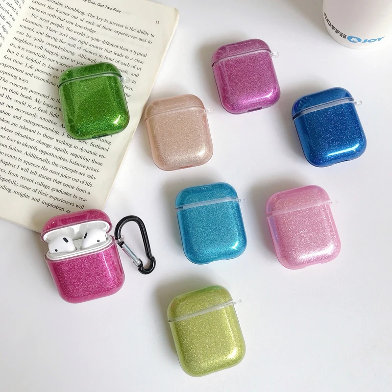 Блестящий Прозрачный Мягкий ТПУ силиконовый чехол для Apple Airpods 1 2 беспроводной