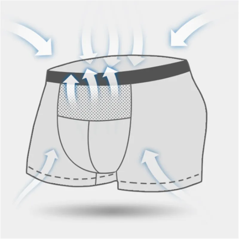 Трусы боксеры для молодых мужчин дышащее микро Сетчатое нижнее белье с