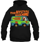 Толстовка с капюшоном для мужчин и женщин, смешная белая и черная футболка Scooby Doo Mystery Machine, размеры от S до 3XL