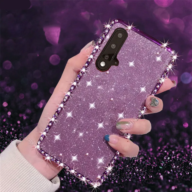 Блестящий Алмазный чехол для Huawei P40 P30 Lite E Y7P Y9 Prime Honor 30 20 9X Pro 20i 10i 10 Nova 5T Mate мягкий