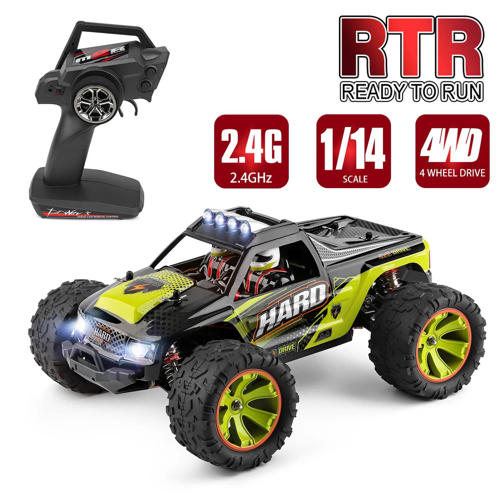 

WLtoys 144002 гоночный автомобиль на радиоуправлении 1/14 2,4 ГГц внедорожник гоночный автомобиль 60 км/ч грузовик с дистанционным управлением RTR с ша...