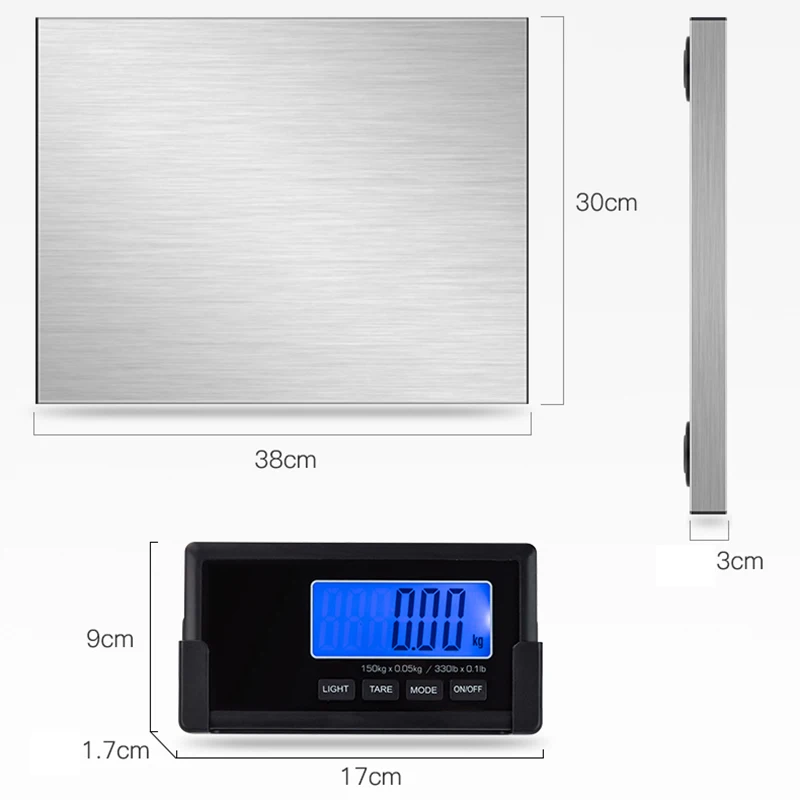 180kg Digital Wireless Stainless Steel Postal Electronic Balance Digital Postal Scale LCD  Floor weighing Scale images - 6