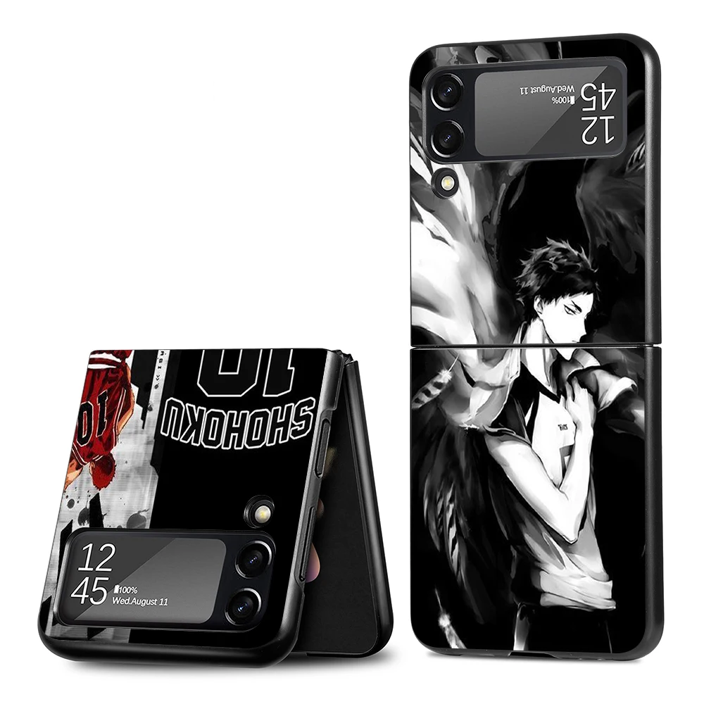 Популярный чехол с рисунком аниме Slam Dunk для Samsung Galaxy Z Flip3 5G Coque Flip 3 Black PC Hard Back Funda