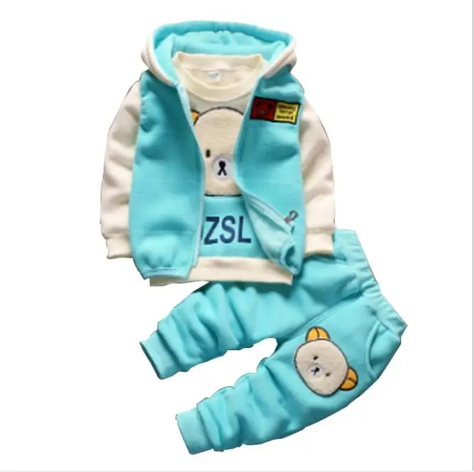 Осенний комплект одежды для маленьких девочек и мальчиков плотный хлопковый