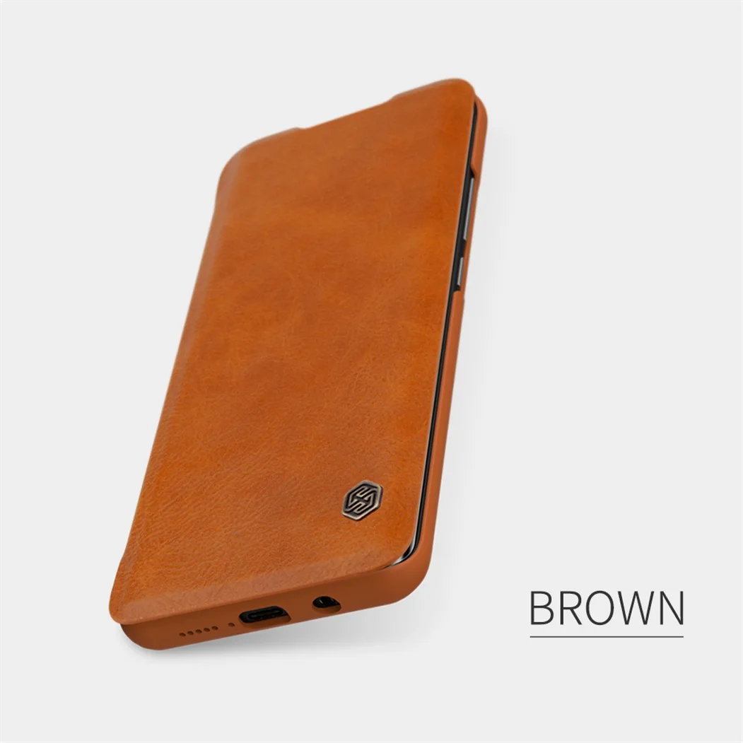 Чехол-книжка Nillkin QIN для Xiaomi Mi Note 10 Lite кожаный чехол-бумажник с кармашком карт