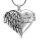 Дропшиппинг ты мой ожерелье солнце ангельское крыло медальон ожерелье, которое держит фотографии сердце медальон кулон для женщин мужчин