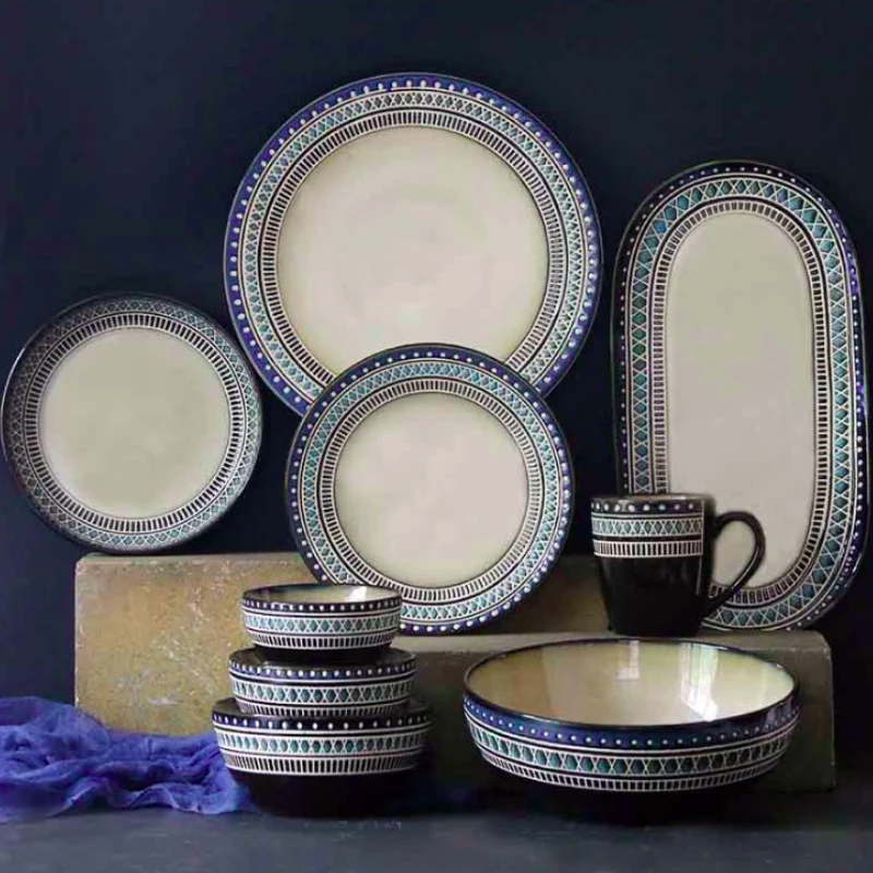 Мультяшный набор посуды керамическая кухонная тарелка для завтрака еда блюда