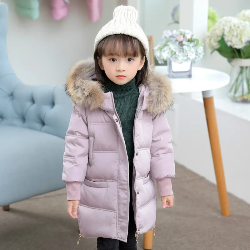 Зимняя куртка для девочек пальто детская пуховики коллекция 2019 года модная