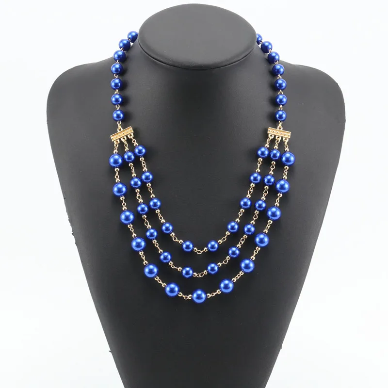 Модное многослойное серое жемчужное ожерелье имитация жемчуга Европейская и