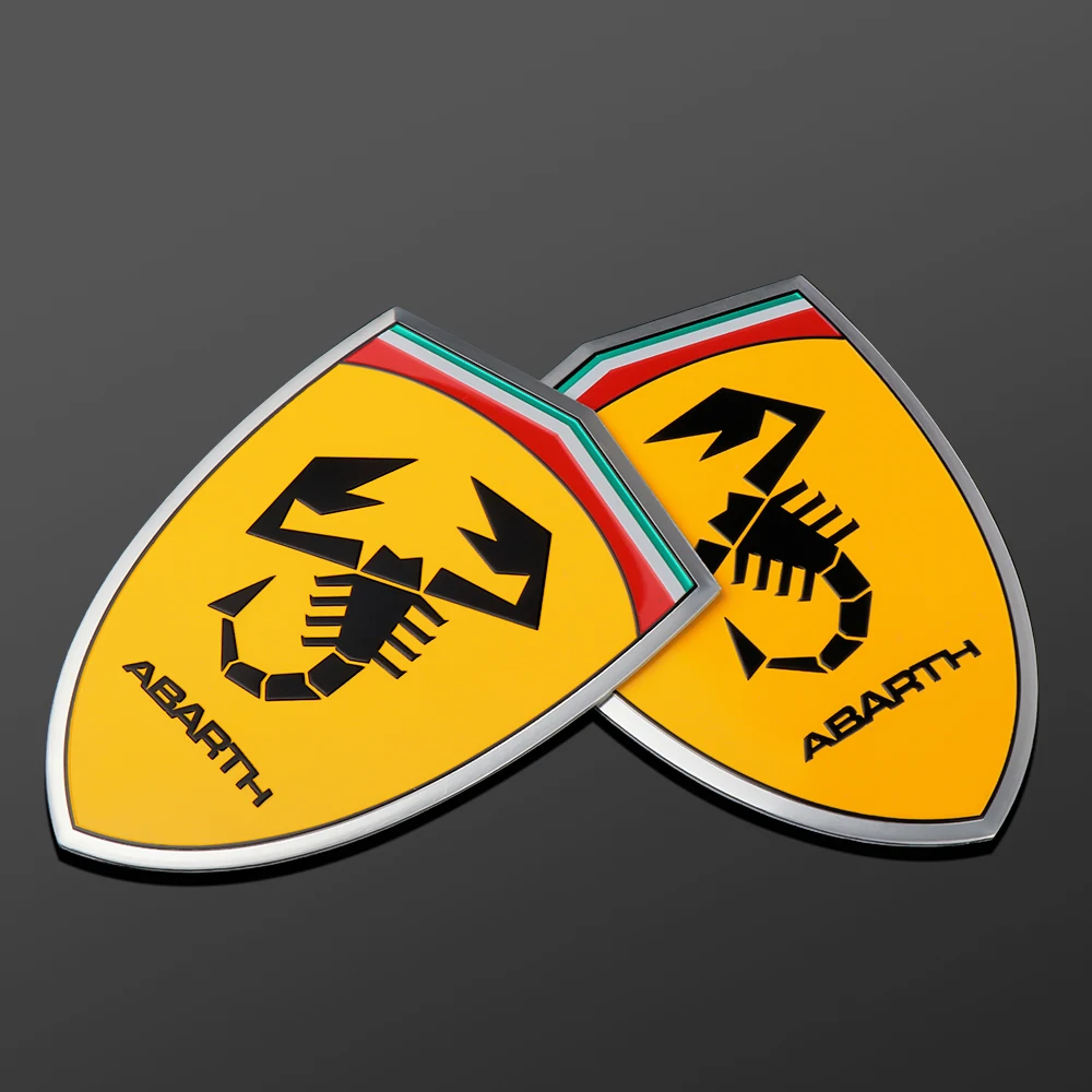 

2PCS New Aluminum Scorpion ABARTH Emblem Car Body Rear Trunk Fender Decoration Sticker for Fiat Stilo Ducato Palio Bravo Punto