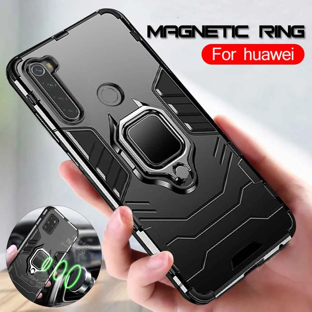 Защитный чехол с магнитным кольцом для задней панели huawei honor 9x8x8s 8a 10 lite light Sillicone