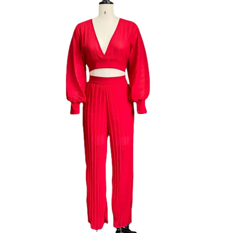 Женские Элегантные свободные костюмы из двух предметов короткий топ с длинным