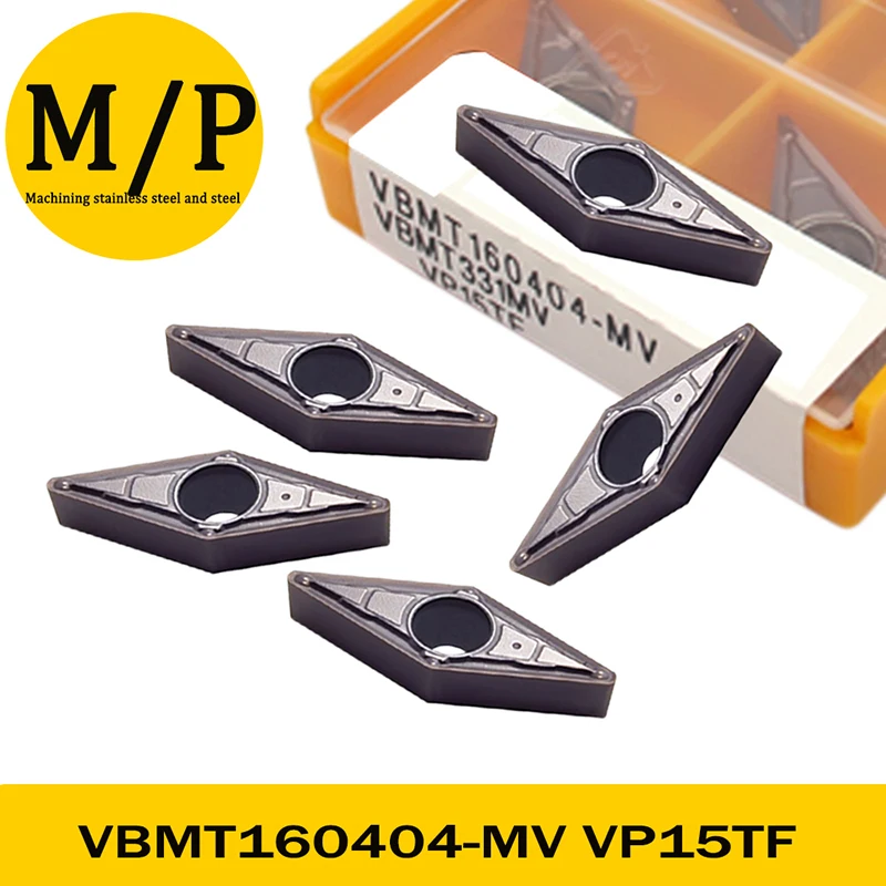 100% Original 10Pcs VBMT160404 MV VP15TF CNC lathe Insertion VBMT 160404 High Quality Carbide Inserts