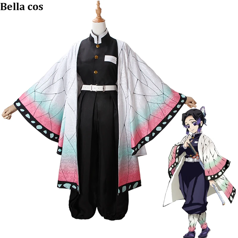 Размер S XL демон убийца Kimetsu no Yaiba Kochou Shinobu косплей костюм кимоно платье Униформа