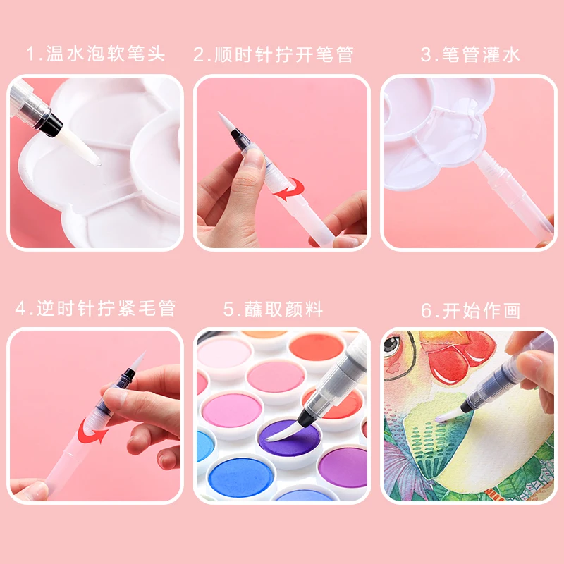 3 шт. кисть Набор нейлон мягкий наконечник для хранения водный маркер Применение