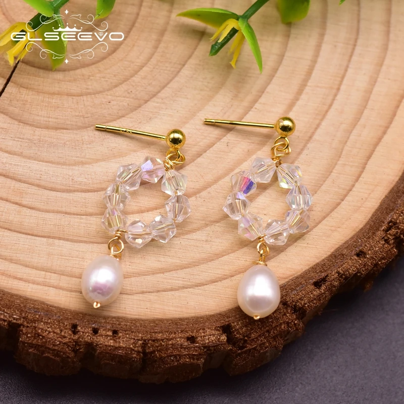 GLSEEVO натуральный пресноводный жемчуг свисающие серьги для женщин подарок на