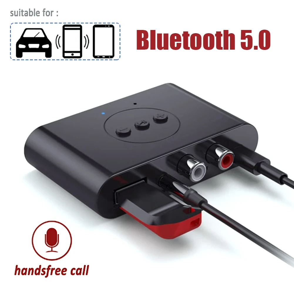 

Bluetooth-совместимый аудиоресивер 5,0, U-диск, RCA, 3,5 мм, AUX-разъем, стерео, беспроводной адаптер с микрофоном для автомобильного комплекта, усилите...