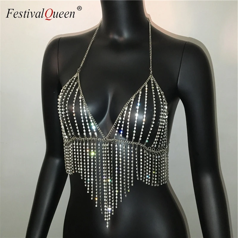 Женский укороченный топ с кисточками и стразами FestivalQueen вечерние топы