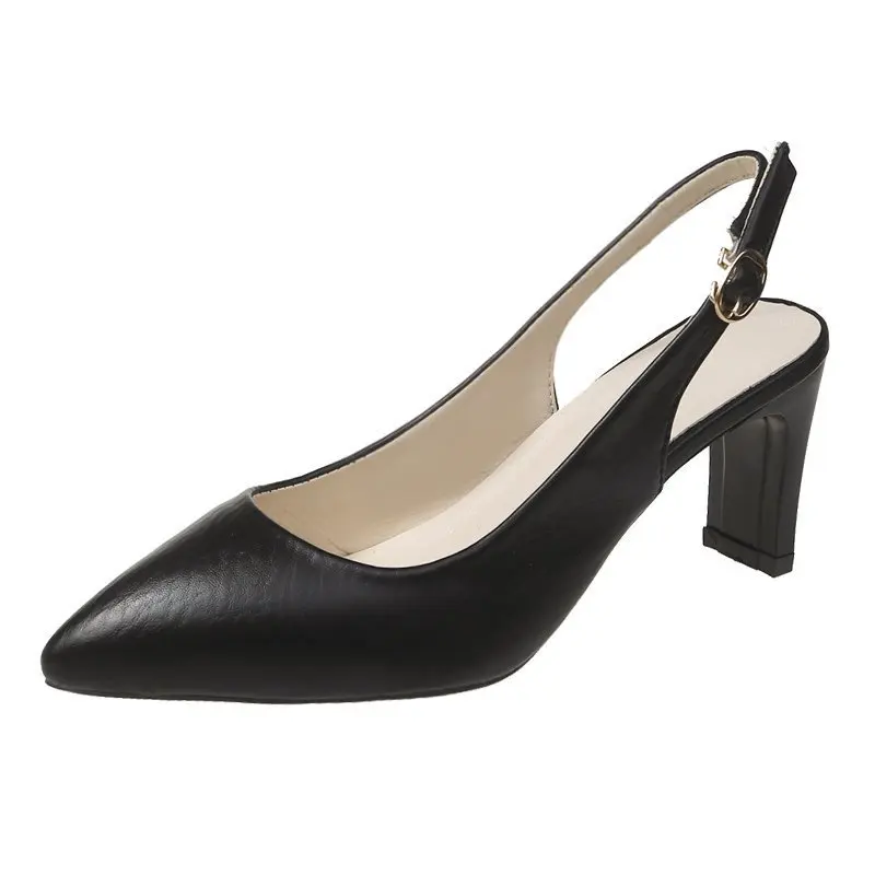 

Beige Heeled Sandals 2021 Women's Female Shoe Buckle Strap Black New Girls Multicolored Closed Comfort Pointed Summer Stiletto H