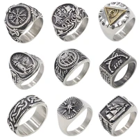 loredana high grade vintage viking legend series stainless steel viking voyage ancient sailing ring for men solid titanium steel