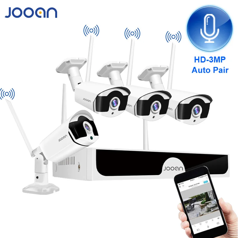 

Wireless Surveillance System Kit 3MP Home Security Camera System Outdoor WIFI Cameras Set Video Audio Recording