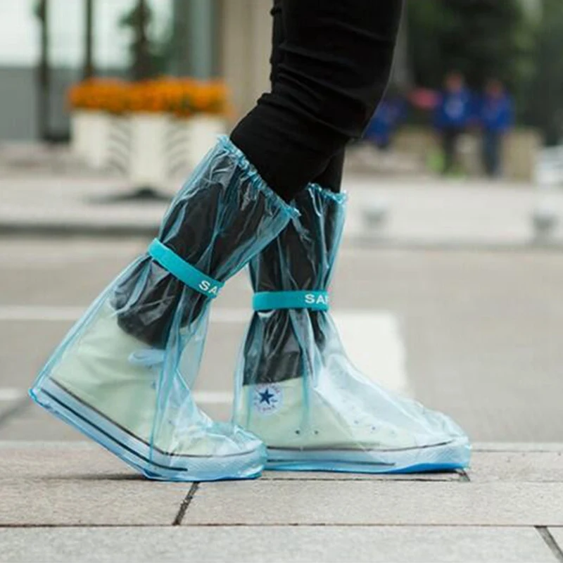

1pair Reusable Waterproof Rain Shoes Covers Slip-resistant Padded Wear Rain Boot Shoes Outdoor Walking High-top Shoes Accessory