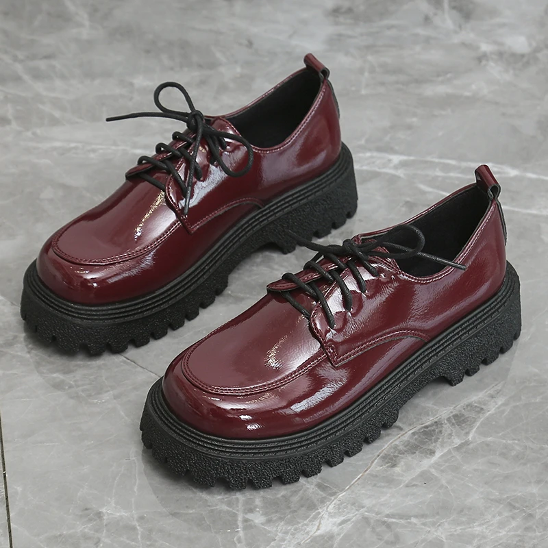 

Fashion Women Flats Shoes 2022 New Female Round Toe Casual Platform Cross-tied Shoes Ladies Flats Oxfords For Woman Loafers